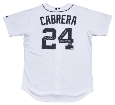 2013 Miguel Cabrera Game Used, Signed & Inscribed Detroit Tigers Home Jersey Used Career Home Runs #324, 325, & 328 (MLB Authenticated & JSA)